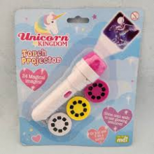 Unicorn Kingdom Torch Projector in packaging with three reels